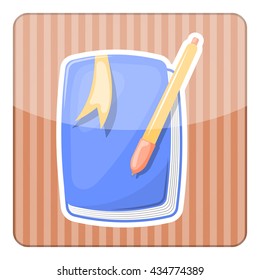 Cute notebook colorful icon