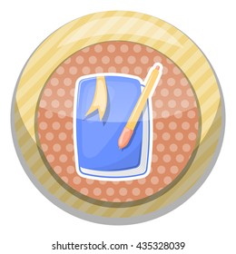 Cute notebook colorful icon