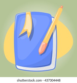 Cute notebook colorful icon
