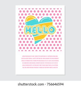 Cute notebook cover design series. Cute girly style poster design