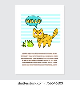 Cute notebook cover design series. Cute girly style poster design
