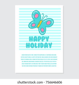 Cute notebook cover design series. Cute girly style poster design