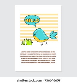 Cute notebook cover design series. Cute girly style poster design