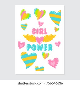 Cute notebook cover design series. Cute girly style poster design