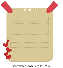 Cute Notebook With Heart Decorations