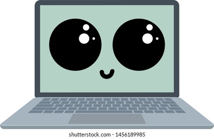 Cute notebook, illustration, vector on white background