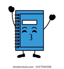 cute notebook kawaii character vector illustration