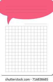 cute notebook paper background. vector cards notes page, notebook design