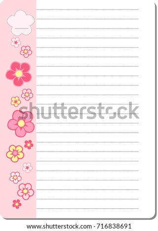 cute notebook paper background vector cards