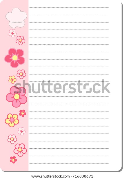 cute notebook paper background vector cards stock vector