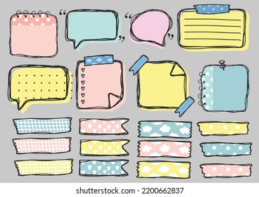 cute notepad drawing design vector