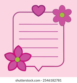 	a cute notepad with flower vector illustration.