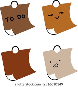 Cute Notepad Memo Vectors | Minimalist Design | 4 Vectors