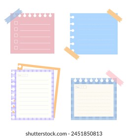 Cute notepad, paper vector illustration