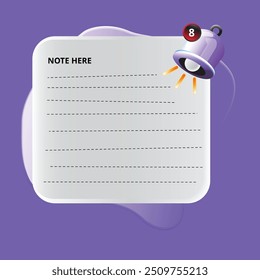 cute notepad with purple colo