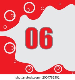 Cute number 06 vector design eps 10