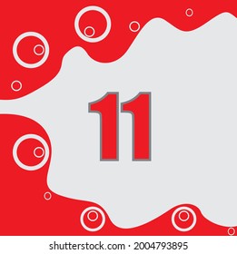 Cute number 11 vector design eps 10
