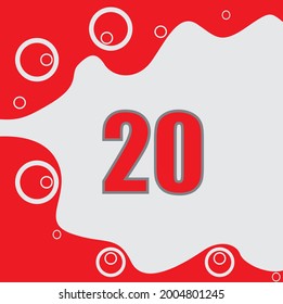 Cute number 20 vector design eps 10