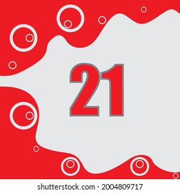 Cute number 21 vector design eps 10