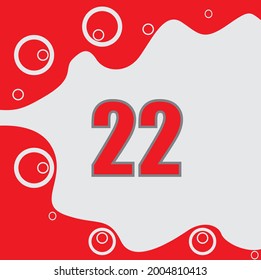 Cute number 22 Vektor design eps10