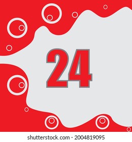 Cute number 24 vector design eps 10