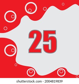 Cute number 25 vector design eps 10