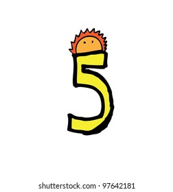 cute number cartoon doodle - vector illustration