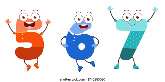 Cute Number Character Mascot For Kid Study