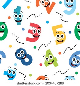 Cute number with face pattern illustrations
