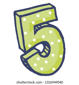 cute number five celebration icon