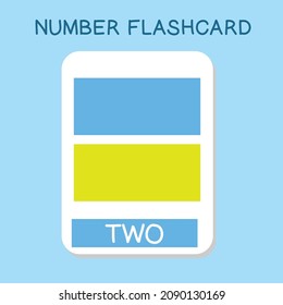 Cute number flashcards with geometric shapes set. Shapes Flashcards edition. Educational printable math flashcards. Vector illustration. 