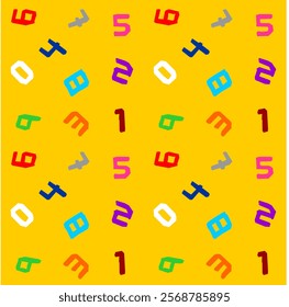 cute number and mathematic seamless pattern background vector image