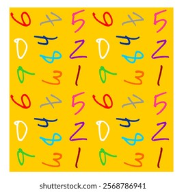 cute number and mathematic seamless pattern background vector image