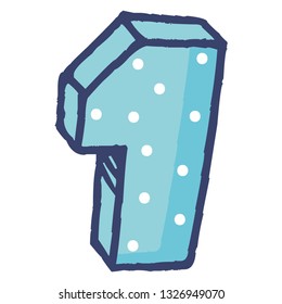 cute number one celebration icon