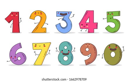 Cute Numbers Character: one two three four five six seven eight nine and zero