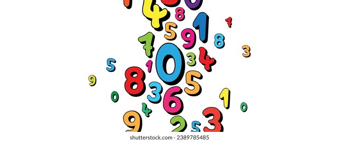 cute numbers on white background