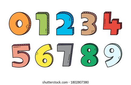 Cute Numbers  Set zero one two three four five six seven eight nine
