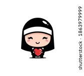 cute nun designs hugging hearts