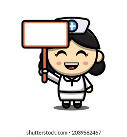 Cute Nurse Cartoon Character Illustration Vector Graphic