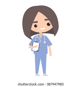 Cute nurse flat illustration