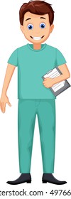 cute Nurse man cartoon 