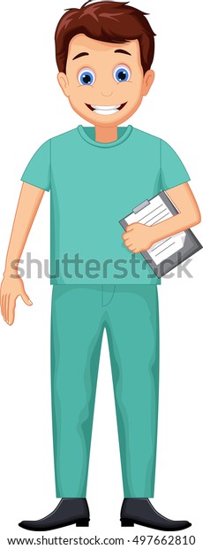 Cute Nurse Man Cartoon Stock Vector (Royalty Free) 497662810 | Shutterstock