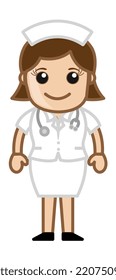 Cute Nurse - Vector Character Cartoon Illustration