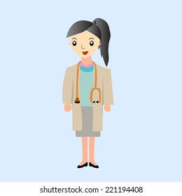 Cute Nurse - Vector Character Cartoon Illustration