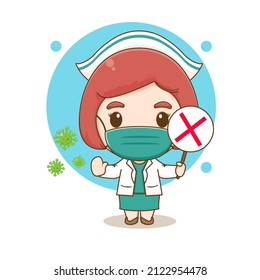 Enfermera educada con personaje de caricatura chibi equivocado