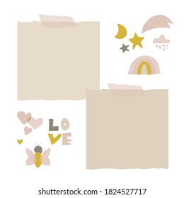 cute nursery clip art and stickers for kids design, apparel, greeting cards, baby showers, birthday, notebooks, covers, frames, scrapbooking, packaging, web, social media, etc