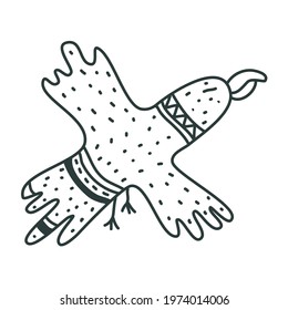 Cute nursery hand drawn eagle in scandinavian style. Childish print for nursery, kids apparel, poster, postcard. Vector Illustration. scandi style coloring book. drawing for coloring. doodle animal.