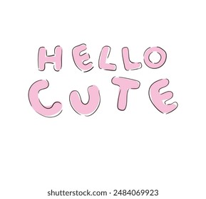 Cute nursery and kids poster. Vector print decor hand drawn lettering hello cute