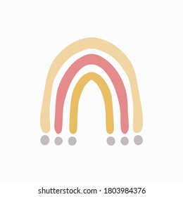 Cute nursery rainbow poster on white background minimalist style isolaed rain bow