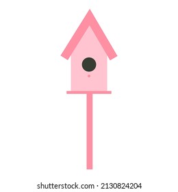 Cute nursery vector easter birdhouse in a trendy Scandinavian style isolated on white. Ideal for banner, stickers, postcards. Baby shower clipart.